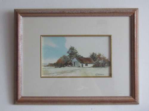 Original signed and framed watercolour Painting behind glass, 26cm x 15cm, excellent condition