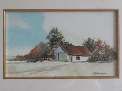 Original signed and framed watercolour Painting behind glass, 26cm x 15cm, excellent condition