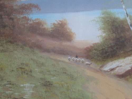 Original signed J. Maurice Hosking Watercolour Painting, framed and with glass, 25cm x 48cm