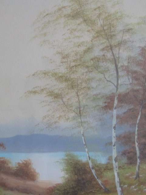 Original signed J. Maurice Hosking Watercolour Painting, framed and with glass, 25cm x 48cm