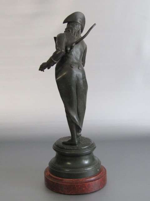 Large vintage French Spelter Statue "Raphael" , Signed, on wooden base, excellent, 44cm high