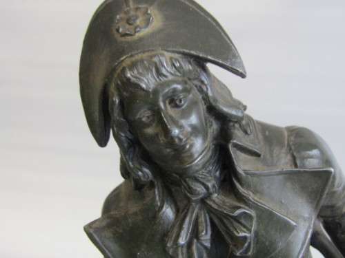 Large vintage French Spelter Statue "Raphael" , Signed, on wooden base, excellent, 44cm high