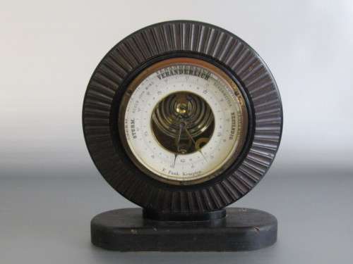 Large wood mounted vintage German Barometer or Hydrometer, 1960's, excellent and working, 26cm