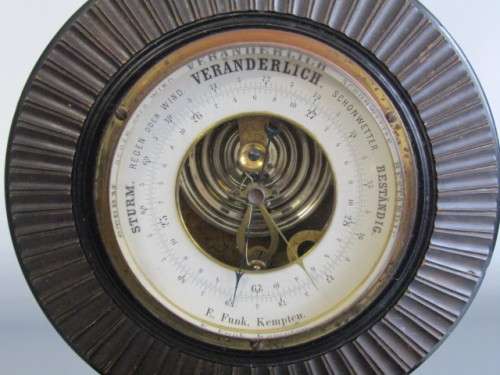 Large wood mounted vintage German Barometer or Hydrometer, 1960's, excellent and working, 26cm