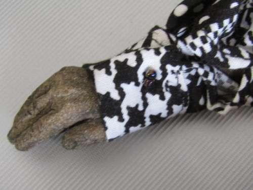 Rare hand made Nelson Mandela Doll with Clay Head, Hands and Feet, filled Suede  Body, Stamped,41cm