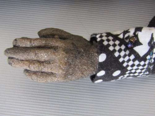 Rare hand made Nelson Mandela Doll with Clay Head, Hands and Feet, filled Suede  Body, Stamped,41cm