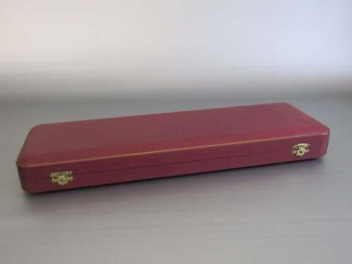 Horn Handle SS Carving Set in Leather Clad Case, Taylor's Eye Witness, Sheffield England, unused