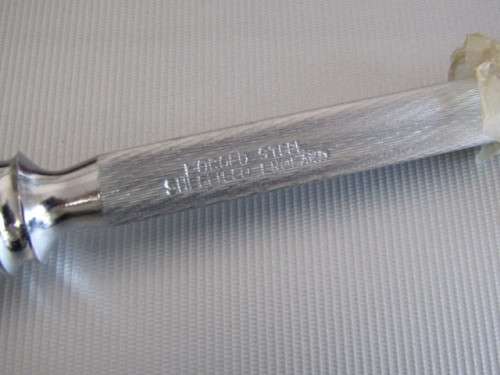 Horn Handle SS Carving Set in Leather Clad Case, Taylor's Eye Witness, Sheffield England, unused