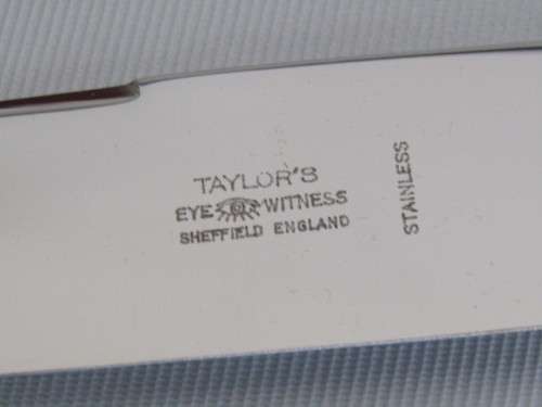 Horn Handle SS Carving Set in Leather Clad Case, Taylor's Eye Witness, Sheffield England, unused