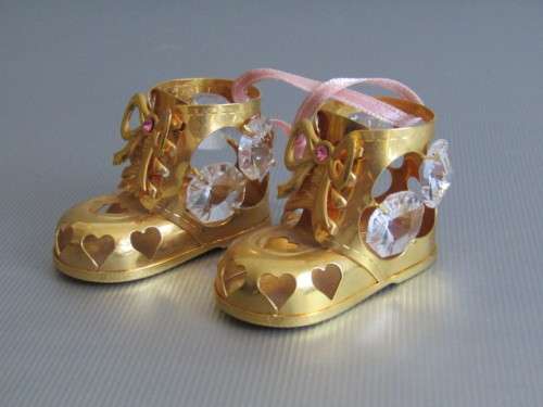 Collection of 8 vintage 24k Gold Plated Ornaments with natural Austrian Crystals, excellent, 10cm