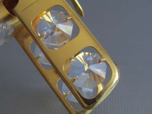 Collection of 8 vintage 24k Gold Plated Ornaments with natural Austrian Crystals, excellent, 10cm