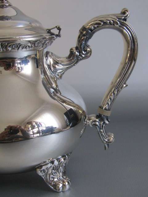 Vintage 4 piece Galleon silverplated Tea and Coffee serving Set, large Pots 25cm