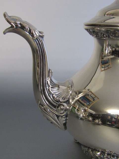 Vintage 4 piece Galleon silverplated Tea and Coffee serving Set, large Pots 25cm