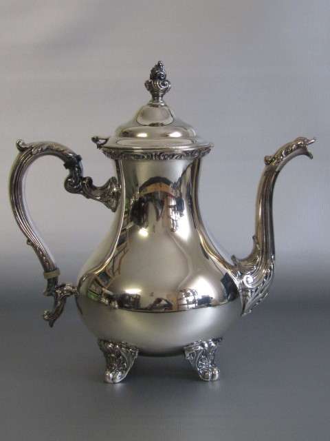 Vintage 4 piece Galleon silverplated Tea and Coffee serving Set, large Pots 25cm