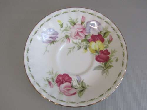 Vintage 1970 original Royal Albert Flower of the Month Tea Duo "April - Sweet Pea", perfect cond.