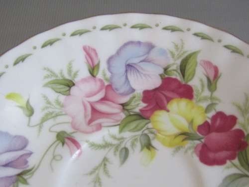 Vintage 1970 original Royal Albert Flower of the Month Tea Duo "April - Sweet Pea", perfect cond.