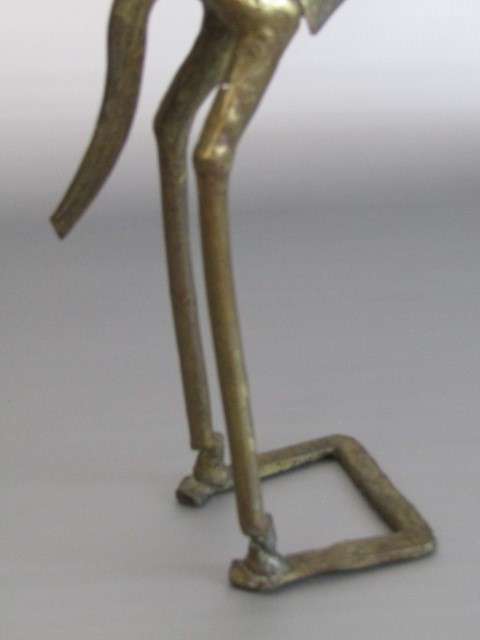 Pair of large hand made solid brass statues "Men on Horseback", excellent condition, 31cm tall