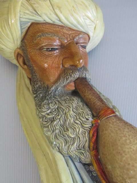 Original 1959 Bossons Chalkware Wall Sculpture "Snake Charmer" 22x11cm * Others avail. at Port no.5*