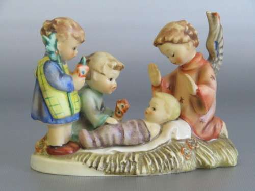 Original Goebel Figural Group Ornament / Candle Holder "Silent Night" #54, W Germany, 12.5cm x 9cm