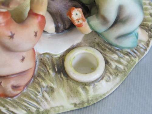 Original Goebel Figural Group Ornament / Candle Holder "Silent Night" #54, W Germany, 12.5cm x 9cm