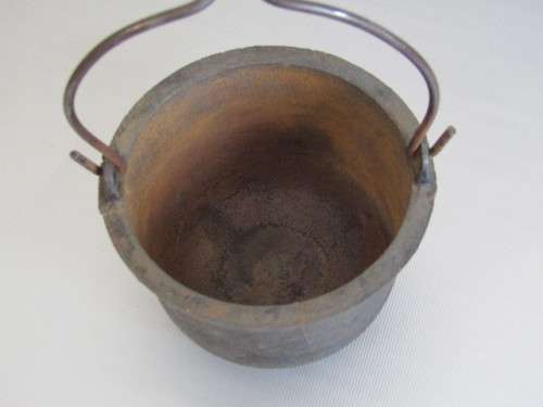 Antique solid Cast Iron Glue / Melting Pot with inner Pot, excellent condition, 16cm diam x 12cm