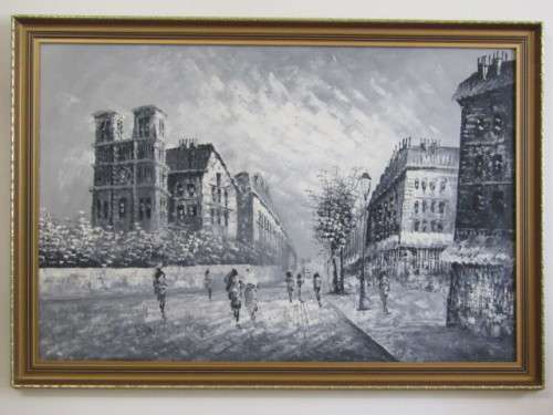 Large scale Oil on Board Framed Painting in excellent condition, 88cm x 59cm