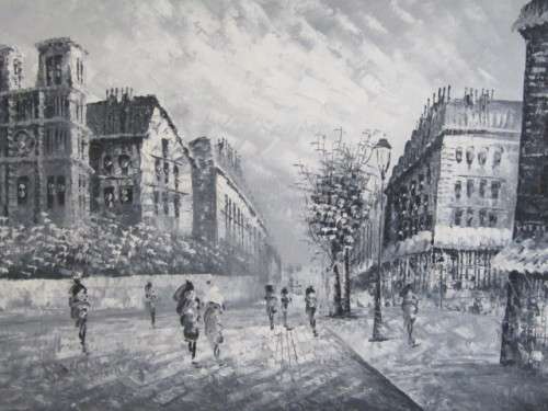 Large scale Oil on Board Framed Painting in excellent condition, 88cm x 59cm