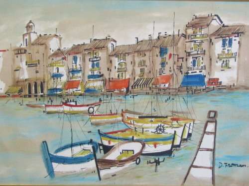 Large scale Oil on Canvas on Board Framed Painting by D. Froman, 91cm x 61cm