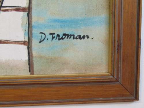 Large scale Oil on Canvas on Board Framed Painting by D. Froman, 91cm x 61cm
