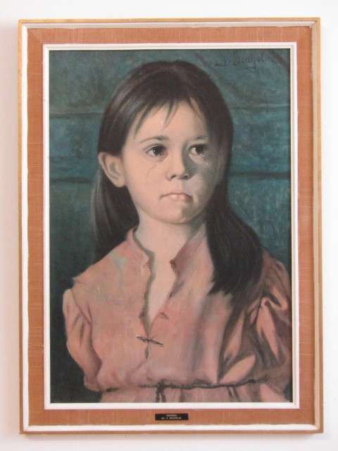 Lot of 2 vintage prints; Portrait of a young Boy and Bambina by A. Bragolin, both framed