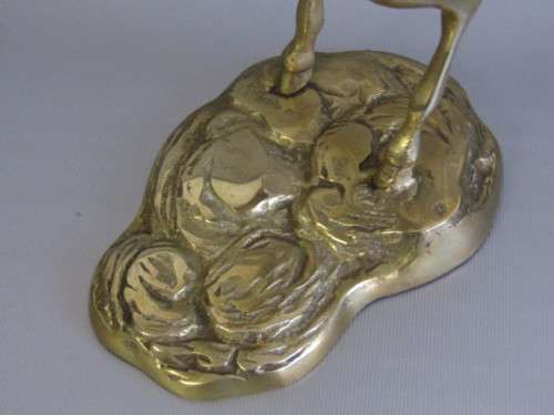 Large vintage solid Brass Ornament of a Rearing Horse in excellent condition, 37cm high