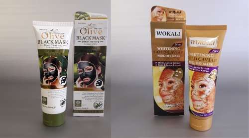 Duo of luxurious vitamin enriched facial Peel Off Masks, Olive and Gold