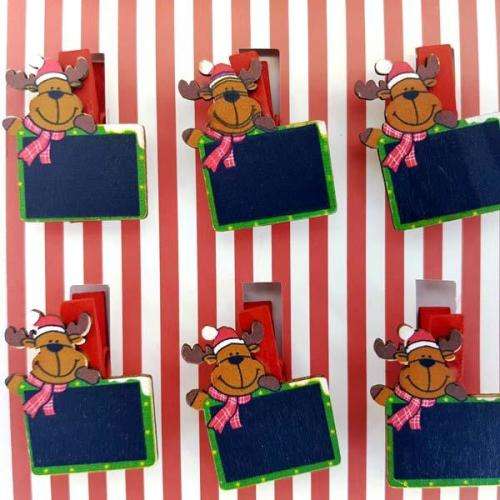 Reindeer Christmas Name Pegs - 6 Pack