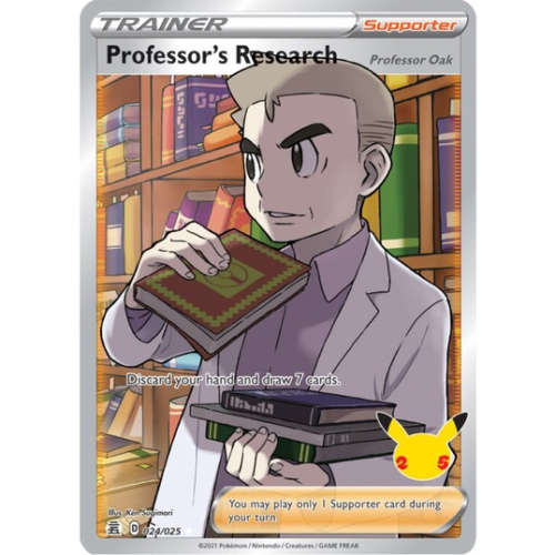 Pokemon Trading Cards - TCG - Professor`s Research - 24/25 - Full Art Ultra Rare - Celebrations - NM