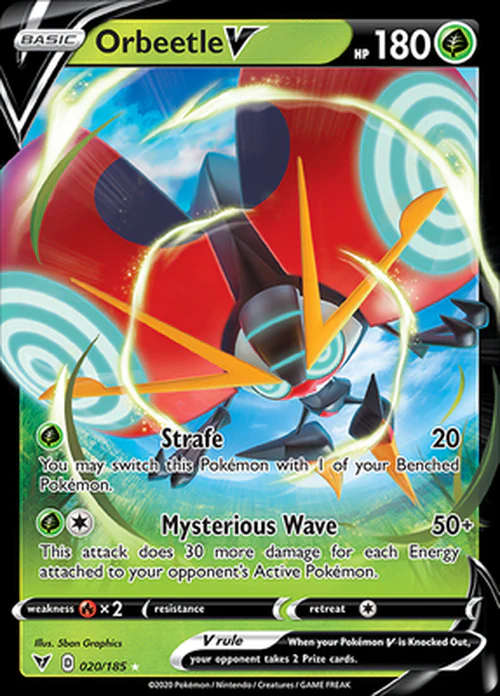 Pokemon Trading Cards - TCG - Orbeetle V - 020/185 - Ultra Rare - Vivid Voltage - NM