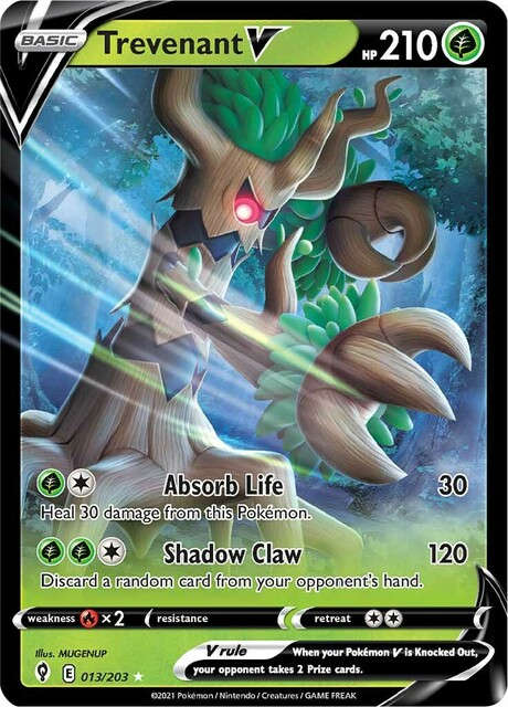 Pokemon Trading Cards - TCG - Trevenant V - 013/203 - Ultra Rare - Evolving Skies - NM