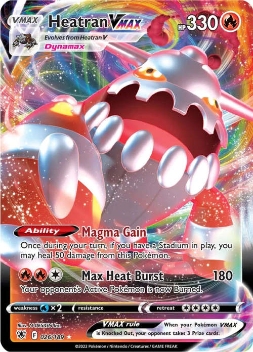 Pokemon Trading Cards - TCG - Heatran VMAX - 026/189 - Ultra Rare - Astral Radiance - NM