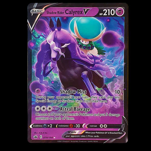 Pokemon Trading Cards - TCG - Shadow Rider Calyrex V - 074/198 - Ultra Rare - Chilling Reign - NM