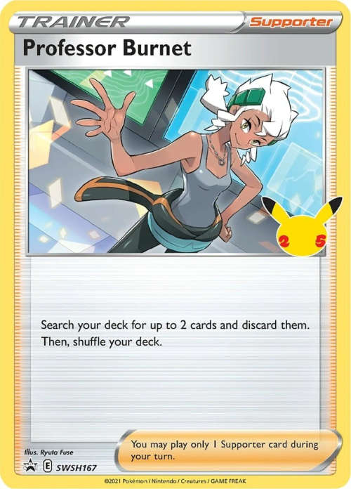 Pokemon Trading Cards - TCG - Professor Burnet - SWSH167 - Celebrations - Black Star Promo - NM