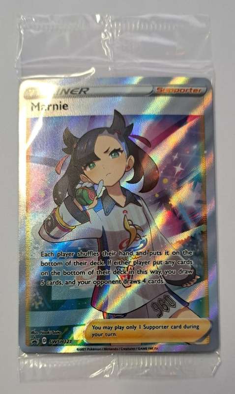 Pokemon Trading Cards - TCG - Sealed Pack Marnie Full Art Promo SWSH121 + 3x SWSH120 + Codecard NM