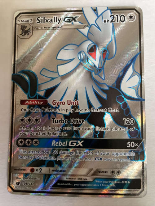 Pokemon Trading Cards - TCG - Silvally GX - 108/111 - Full Art Ultra Rare - Crimson Invasion - NM