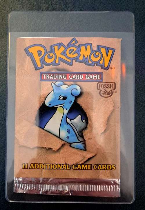 Pokemon Trading Cards - 1999 Fossil Unlimited Booster Wrapper (Empty) - Lapras Artwork