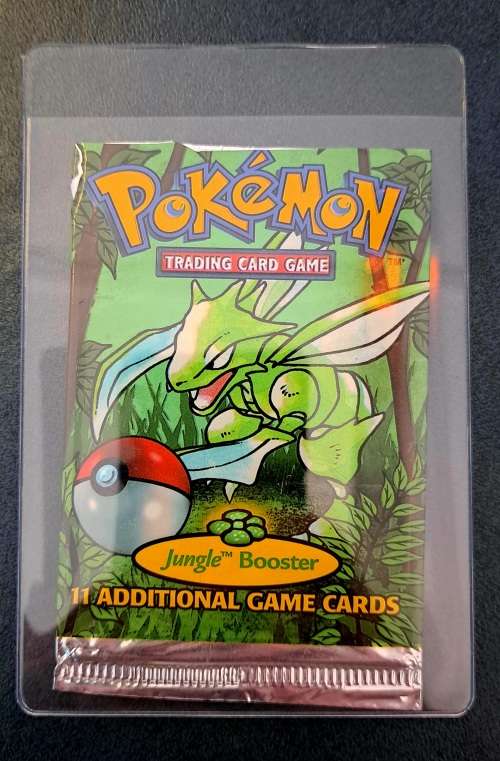 Pokemon Trading Cards - 1999 Jungle Unlimited Booster Wrapper (Empty) - Scyther Artwork