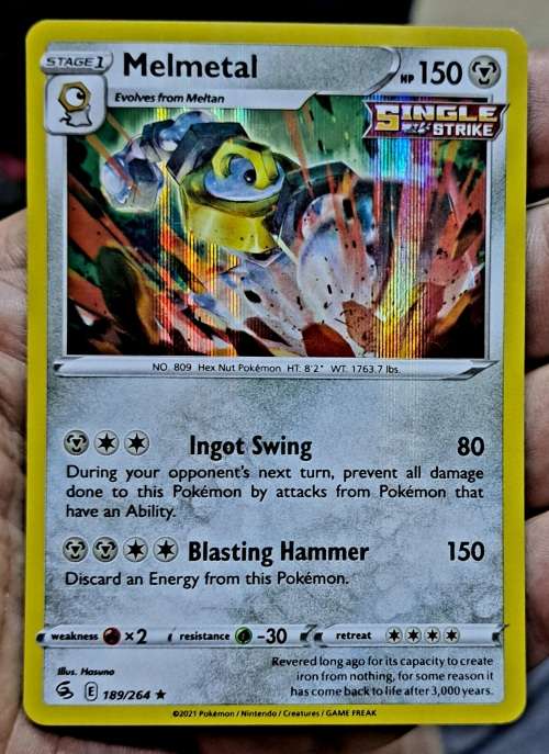 Pokemon Trading Cards - TCG - Melmetal - 189/264 - Holo Rare - Fusion Strike - NM