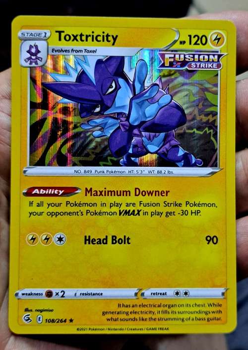 Pokemon Trading Cards - TCG - Toxtricity - 108/264 - Holo Rare - Fusion Strike - NM