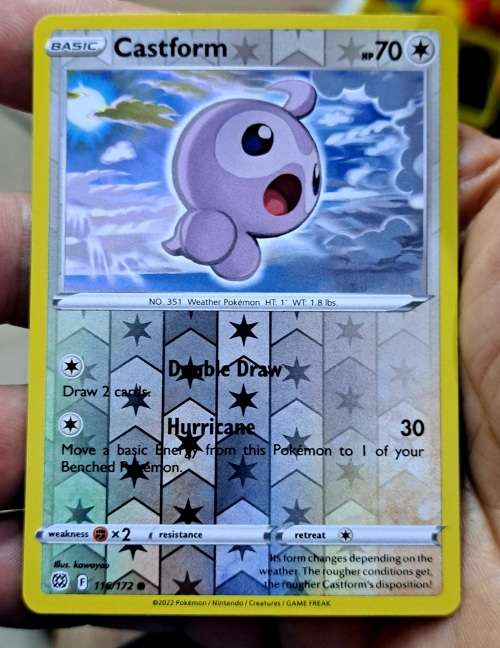 Pokemon Trading Cards - TCG - Castform - 116/172 - Reverse Holo - Brilliant Stars - NM