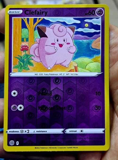 Pokemon Trading Cards - TCG - Clefairy - 053/172 - Reverse Holo - Brilliant Stars - NM