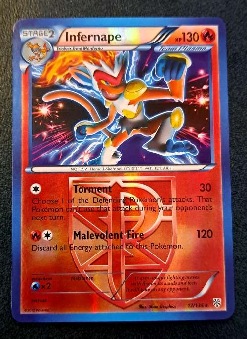 Pokemon Trading Cards - Infernape - 17/135 - Reverse Holo Rare - Plasma Storm - (NM)