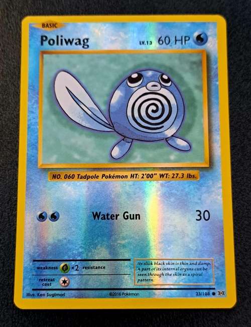 Pokemon Trading Cards - Poliwag - 23/108 - Reverse Holo - XY Evolutions (NM)