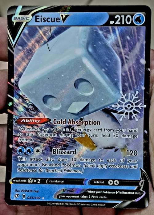 Pokemon Trading Cards - Eiscue V - 055/192 - Ultra Rare - Rebel Clash - Holiday Edition (NM)